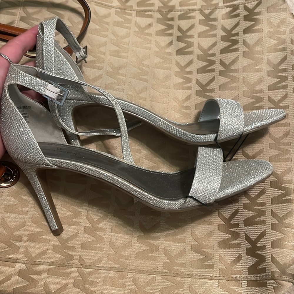 worthington silver sparkly heels